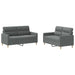 2-delige Loungeset met kussens stof donkergrijs