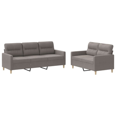 2-delige Loungeset met kussens stof taupe
