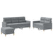 3-delige Loungeset met kussens stof lichtgrijs