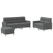 3-delige Loungeset met kussens stof donkergrijs