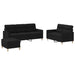 3-delige loungeset met kussens stof zwart