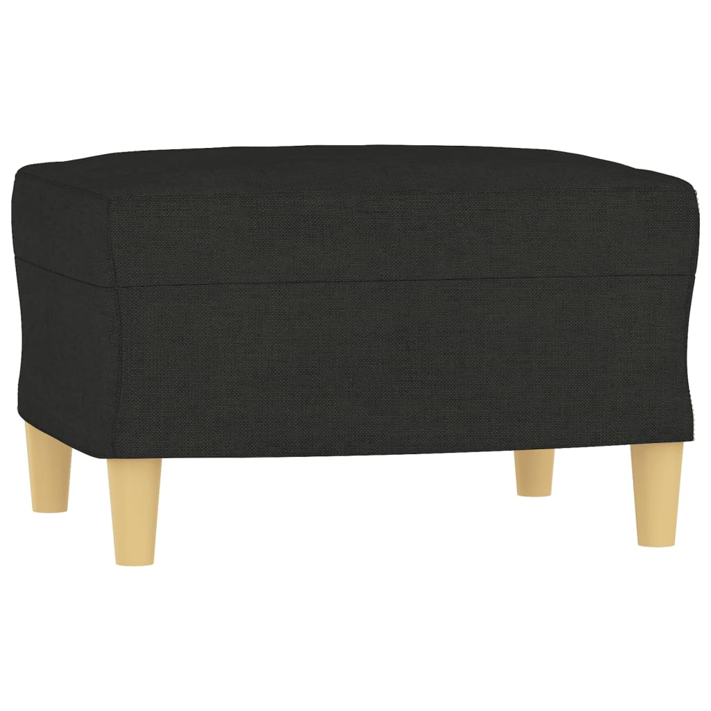 3-delige loungeset met kussens stof zwart