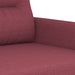 3-delige Loungeset met kussens stof wijnrood