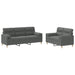 2-delige Loungeset met kussens stof donkergrijs