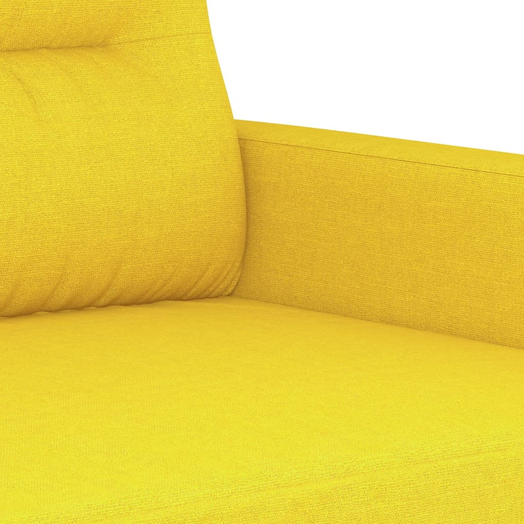 2-delige Loungeset met kussens stof lichtgeel
