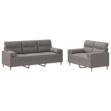 2-delige Loungeset met kussens stof taupe