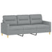 3-delige Loungeset met kussens stof lichtgrijs