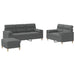 3-delige Loungeset met kussens stof donkergrijs