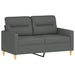 3-delige Loungeset met kussens stof donkergrijs