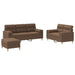 3-delige Loungeset met kussens stof bruin