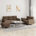 3-delige Loungeset met kussens stof bruin