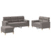 3-delige Loungeset met kussens stof taupe
