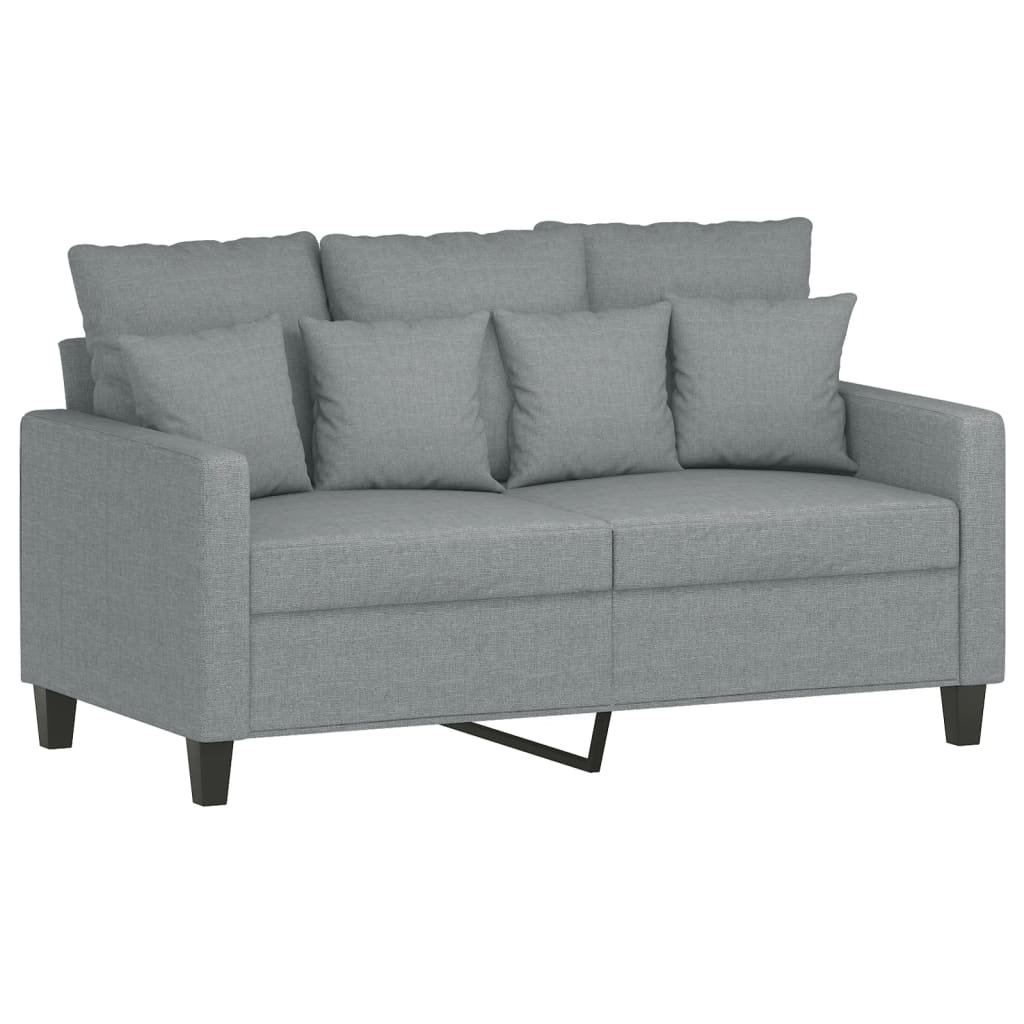 3-delige Loungeset met kussens stof lichtgrijs