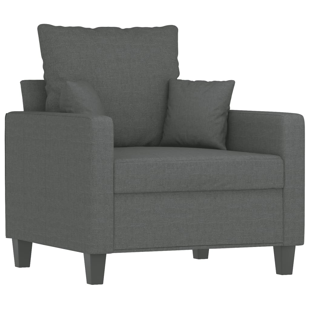3-delige Loungeset met kussens stof donkergrijs