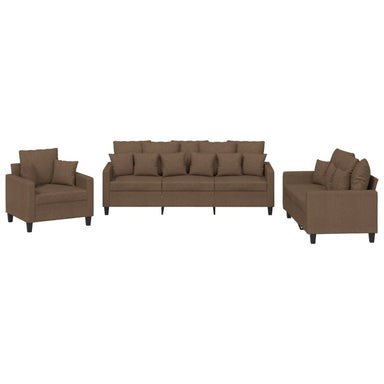 3-delige Loungeset met kussens stof bruin