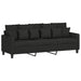3-delige Loungeset met kussens stof zwart