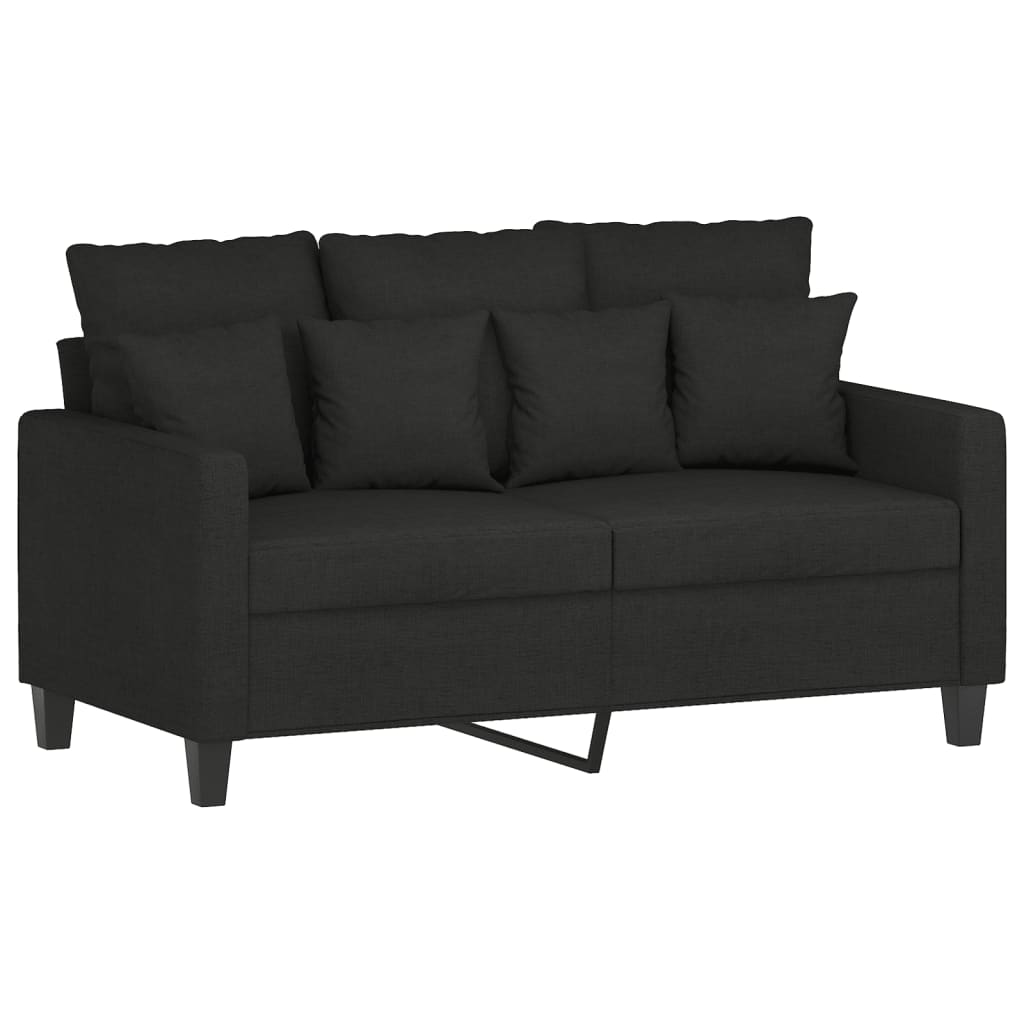 3-delige Loungeset met kussens stof zwart