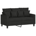 3-delige Loungeset met kussens stof zwart