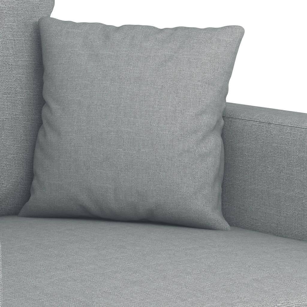 4-delige Loungeset met kussens stof lichtgrijs