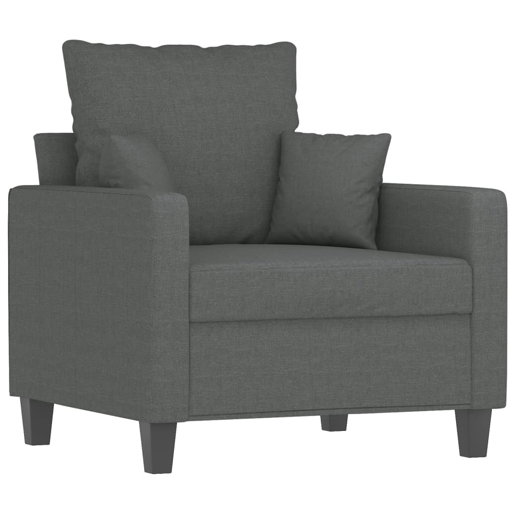 4-delige Loungeset met kussens stof donkergrijs