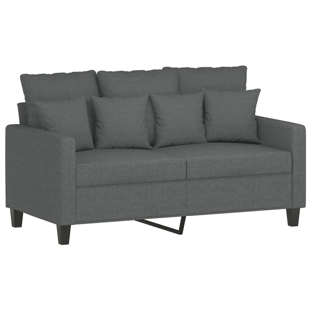 4-delige Loungeset met kussens stof donkergrijs