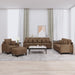 4-delige Loungeset met kussens stof bruin