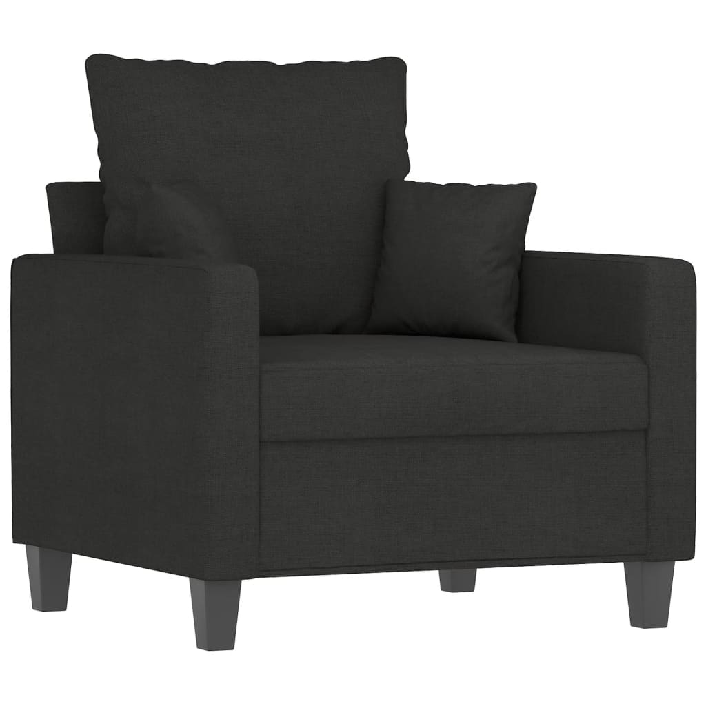 4-delige Loungeset met kussens stof zwart