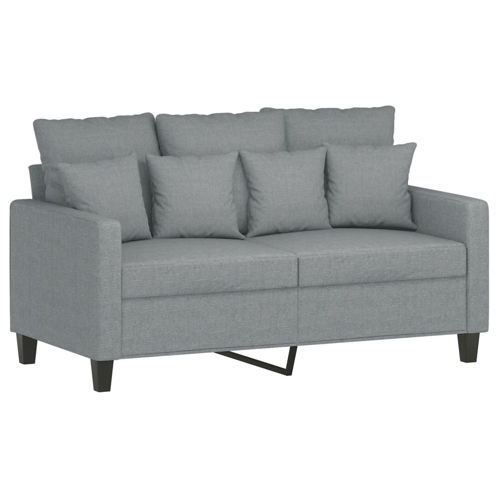 2-delige Loungeset met kussens stof lichtgrijs
