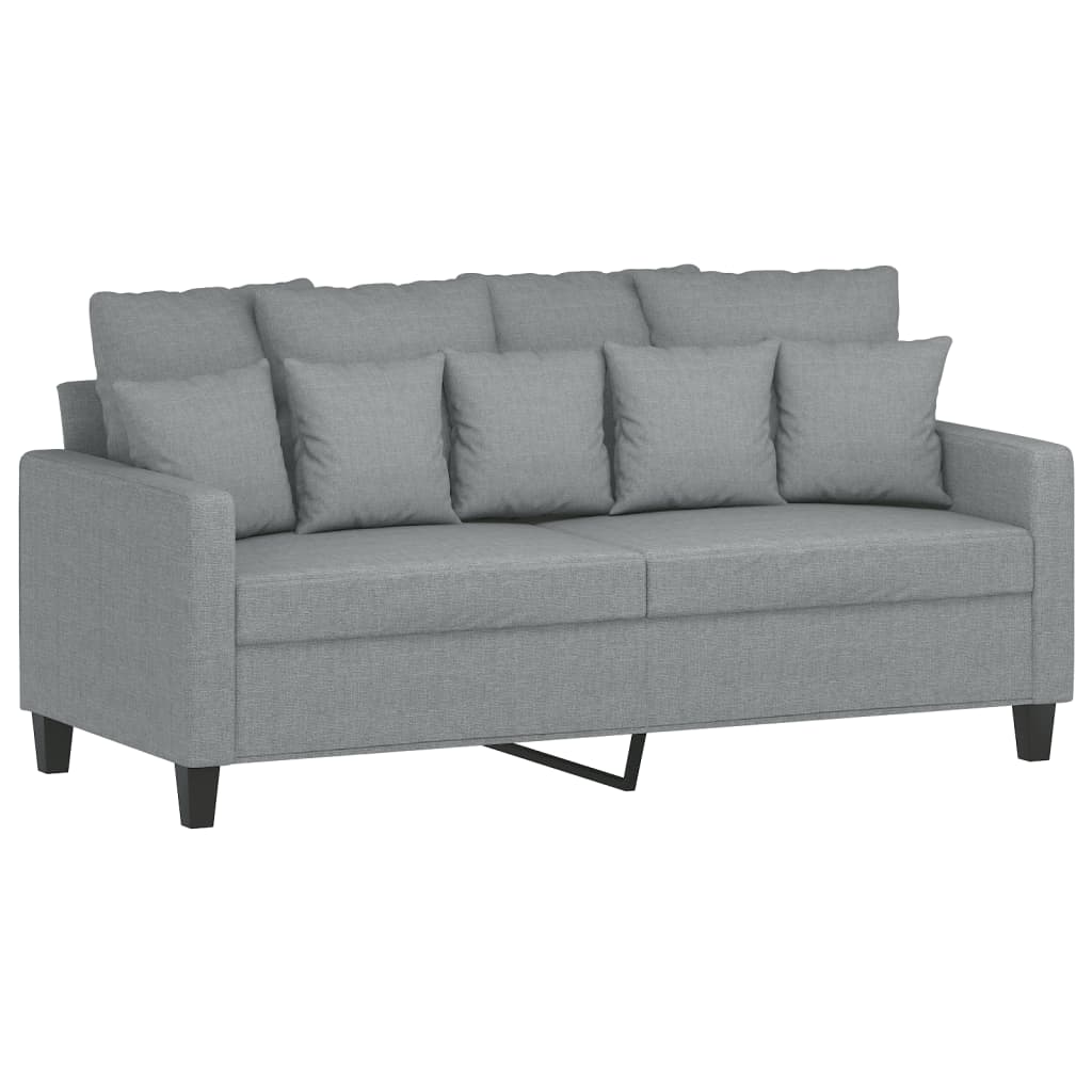 2-delige Loungeset met kussens stof lichtgrijs