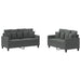 2-delige Loungeset met kussens stof donkergrijs