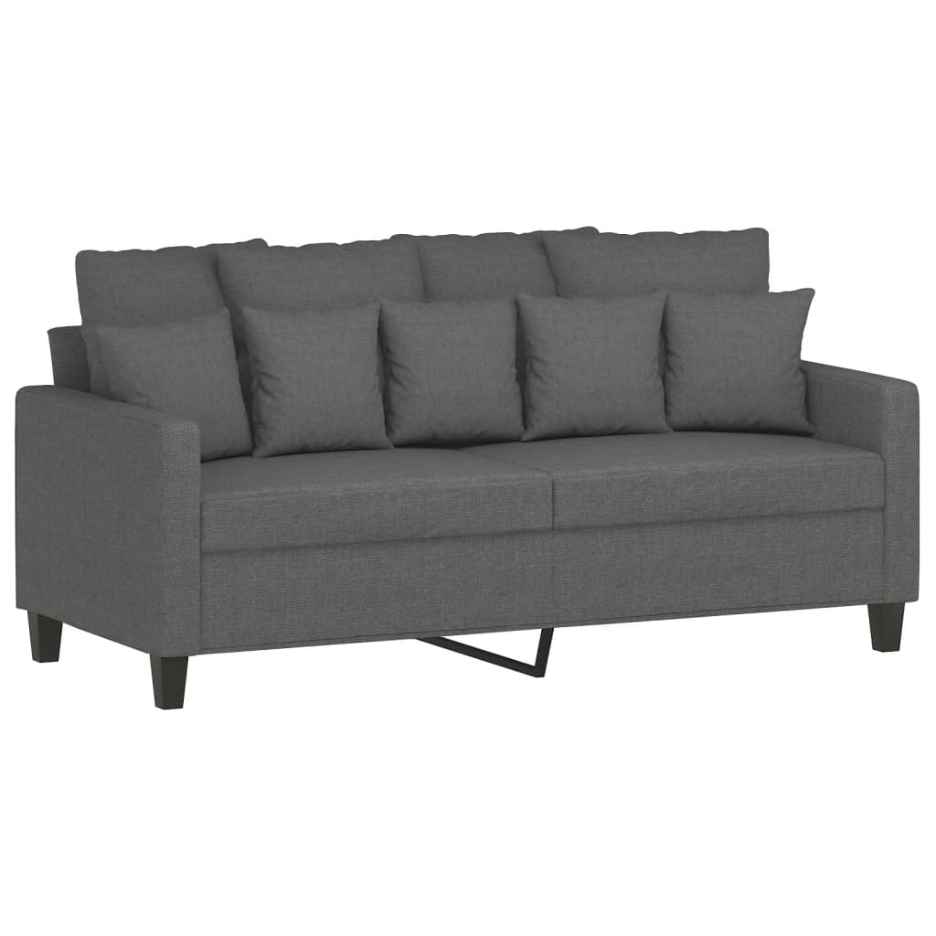 2-delige Loungeset met kussens stof donkergrijs