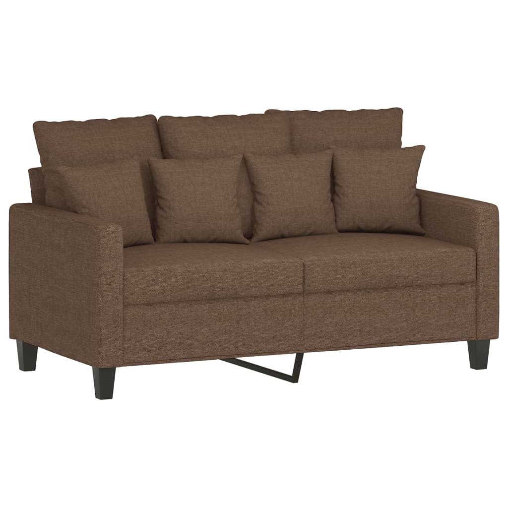 2-delige Loungeset met kussens stof bruin