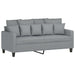 3-delige Loungeset met kussens stof lichtgrijs