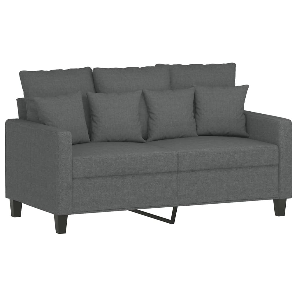 3-delige Loungeset met kussens stof donkergrijs