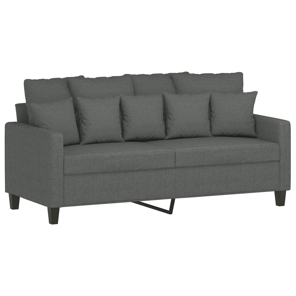 3-delige Loungeset met kussens stof donkergrijs