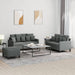 3-delige Loungeset met kussens stof donkergrijs