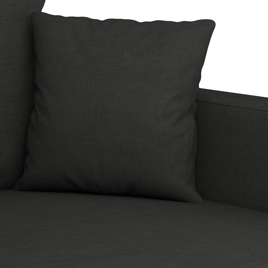 3-delige loungeset met kussens stof zwart