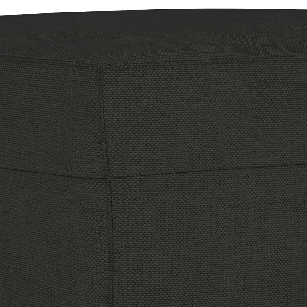 3-delige loungeset met kussens stof zwart