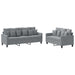 2-delige Loungeset met kussens stof lichtgrijs