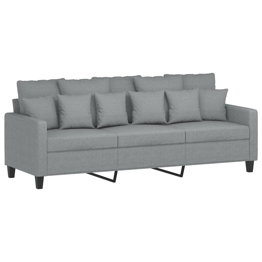2-delige Loungeset met kussens stof lichtgrijs