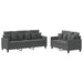 2-delige Loungeset met kussens stof donkergrijs