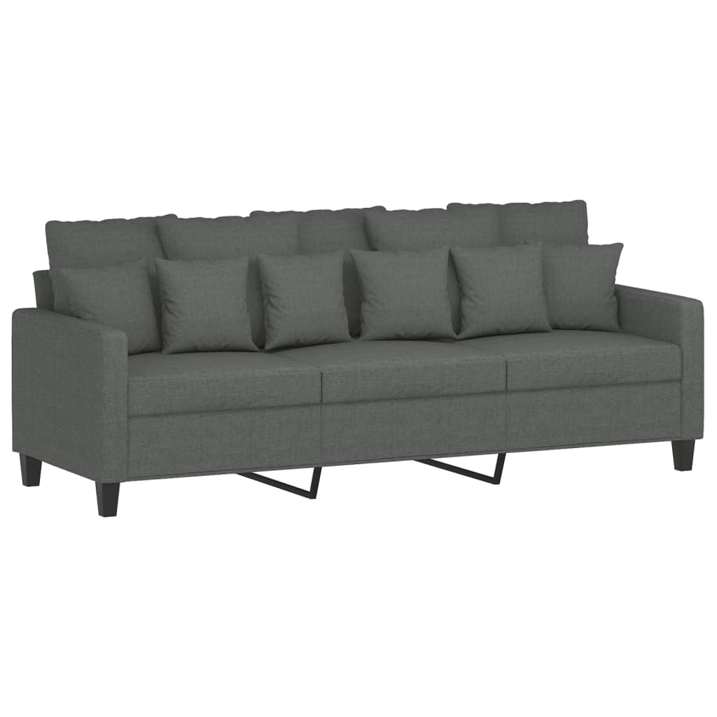 2-delige Loungeset met kussens stof donkergrijs