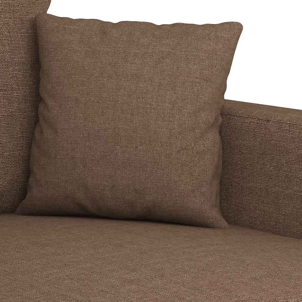 2-delige Loungeset met kussens stof bruin