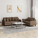 2-delige Loungeset met kussens stof bruin