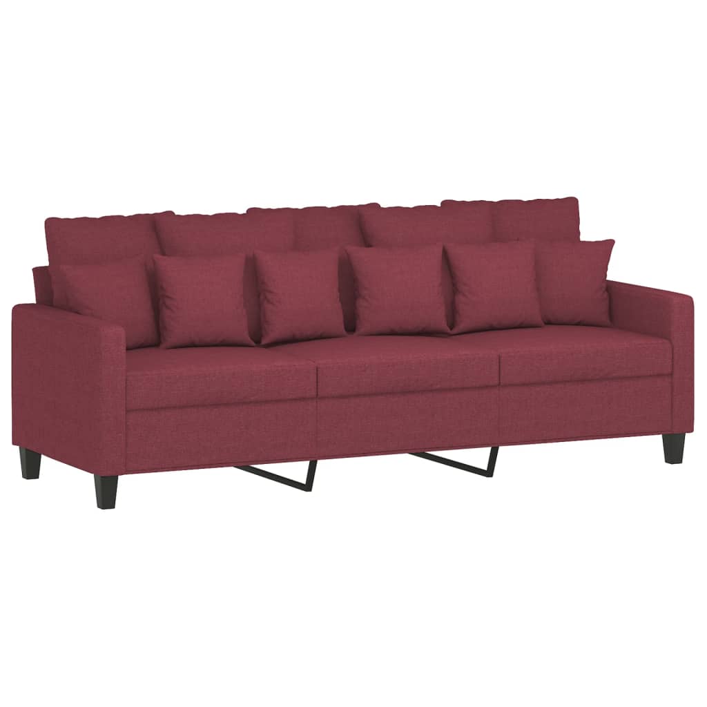 2-delige Loungeset met kussens stof wijnrood