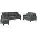 3-delige Loungeset met kussens stof donkergrijs
