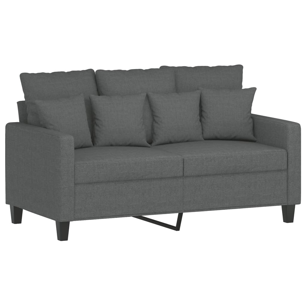 3-delige Loungeset met kussens stof donkergrijs