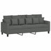 3-delige Loungeset met kussens stof donkergrijs