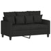 3-delige loungeset met kussens stof zwart