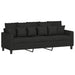 3-delige loungeset met kussens stof zwart